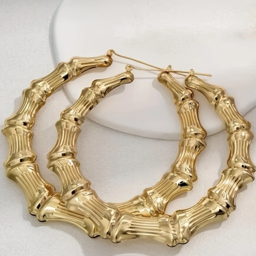 COPY - 18K gold plated bamboo hoop earrings